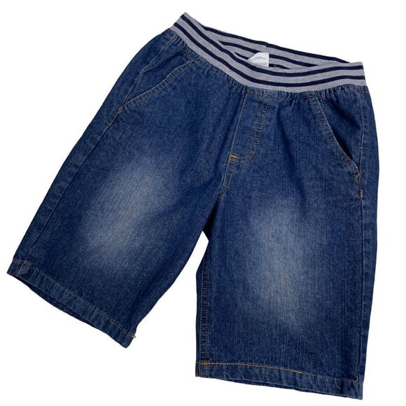 P.S. Girl's Size 12 Blue denim jogger Knit waist pull on 9" jean shorts - Picture 2 of 13